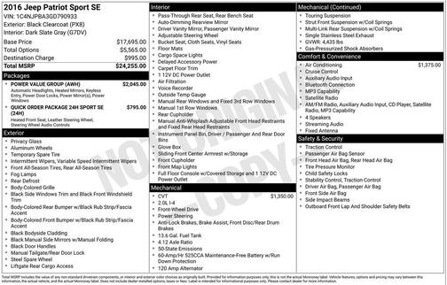 2016 Jeep Patriot Sport