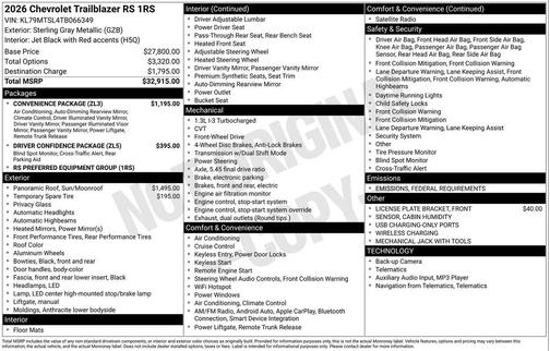 2026 Chevrolet Trailblazer RS