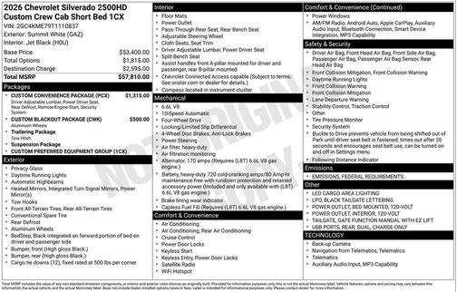 2026 Chevrolet Silverado 2500 Custom