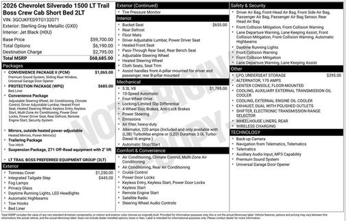 2026 Chevrolet Silverado 1500 LT Trail Boss