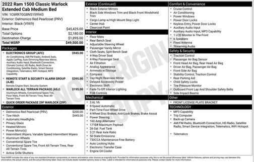2022 RAM 1500 Classic Warlock Quad Cab 4x4 6'4' Box