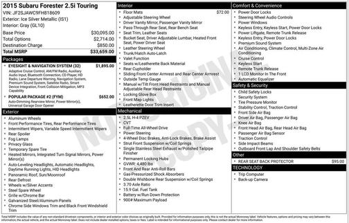 2015 Subaru Forester 2.5i Touring