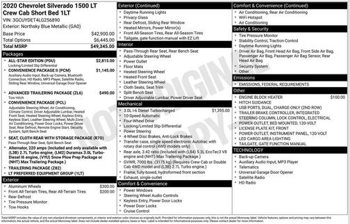 2020 Chevrolet Silverado 1500 LT