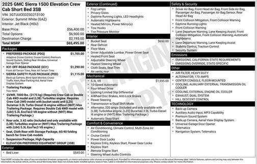 2025 GMC Sierra 1500 Elevation