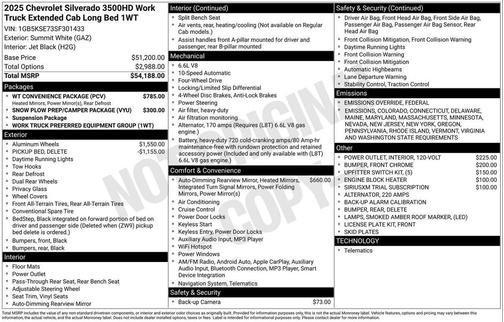 2025 Chevrolet Silverado 3500 WT
