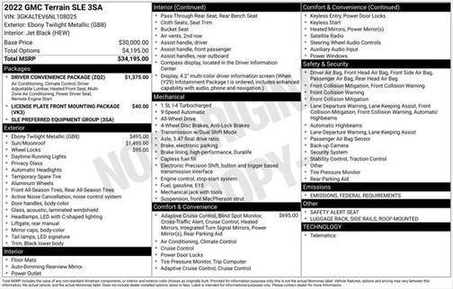 2022 GMC Terrain SLE