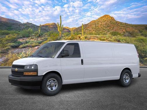 Summit White 2026 Chevrolet Express 3500 3500 Extended Wheelbase, WT, RWD