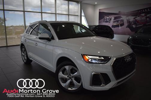 Glacier White Metallic 2025 Audi Q5 45 S line Premium Plus
