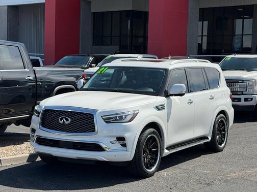 Moonstone White 2021 INFINITI QX80 Luxe