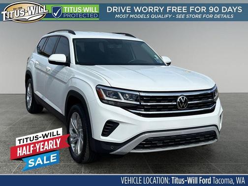 Pure White 2022 Volkswagen Atlas 3.6L SE w/Technology