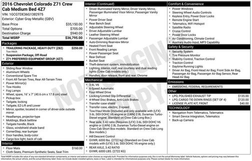 2016 Chevrolet Colorado Z71