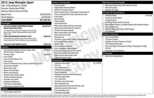 2012 Jeep Wrangler Sport