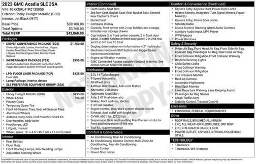 2023 GMC Acadia SLE