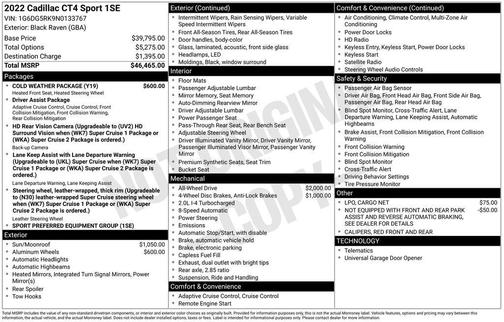 2022 Cadillac CT4 Sport
