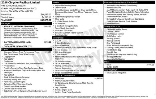 2018 Chrysler Pacifica Limited