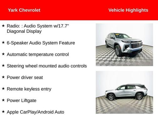 Sterling Gray Metallic 2025 Chevrolet Traverse LT