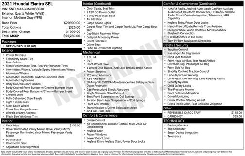 2021 Hyundai ELANTRA SEL