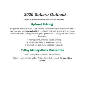 2020 Subaru Outback Limited