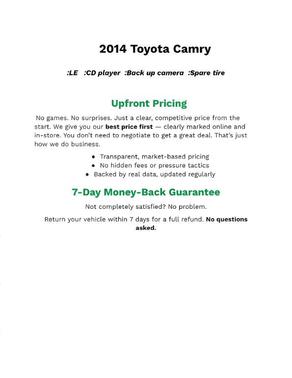 2014 Toyota Camry LE