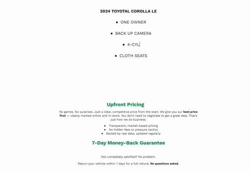 2024 Toyota Corolla LE