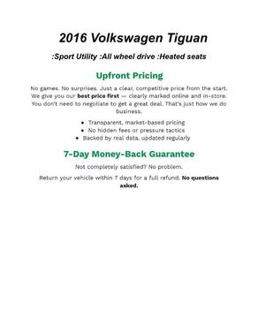Deep Black Pearl Effect 2016 Volkswagen Tiguan S