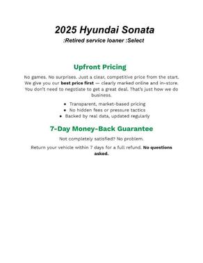 2025 Hyundai SONATA SEL Convenience