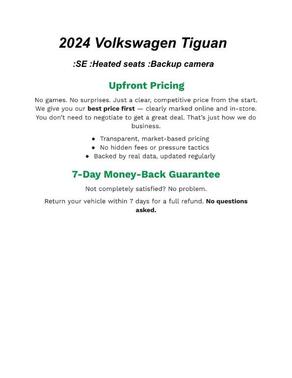 Deep Black Pearl Effect 2024 Volkswagen Tiguan 2.0T Wolfsburg Edition