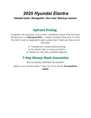 2025 Hyundai ELANTRA SEL Convenience