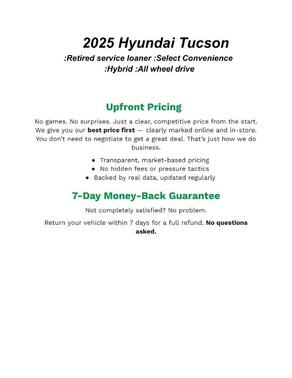 2025 Hyundai TUCSON Hybrid SEL Convenience