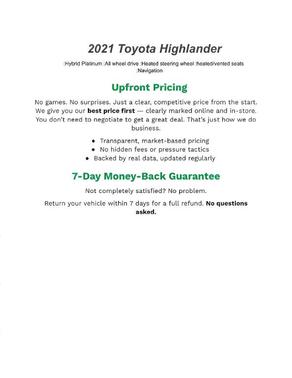 2021 Toyota Highlander Hybrid Platinum