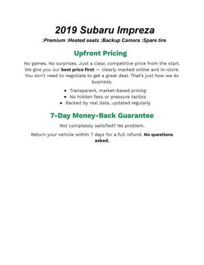 2019 Subaru Impreza 2.0i Premium