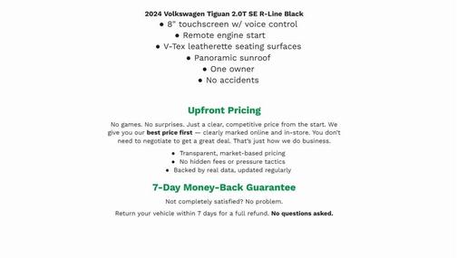 2024 Volkswagen Tiguan 2.0T SE R-Line Black 4MOTION