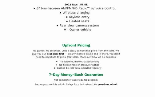 2022 Volkswagen Taos 1.5T SE