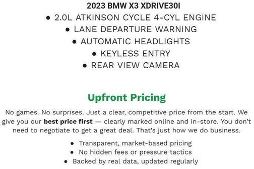Alpine White 2023 BMW X3 xDrive30i