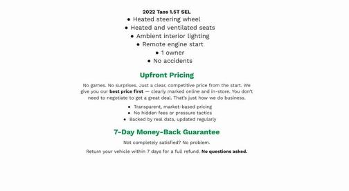 2022 Volkswagen Taos 1.5T SEL