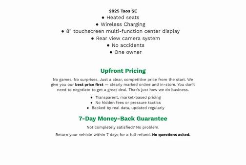 2025 Volkswagen Taos 1.5T SE