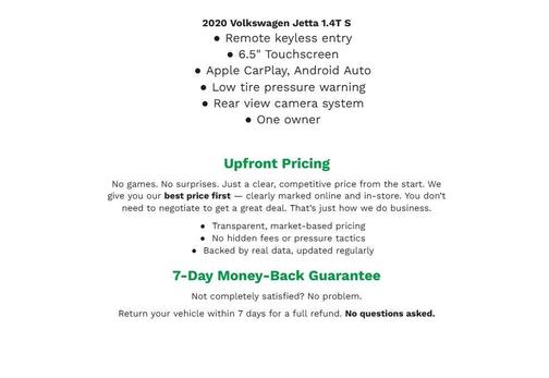 Pure White 2020 Volkswagen Jetta 1.4T S