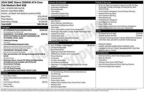 Onyx Black 2024 GMC Sierra 2500 AT4