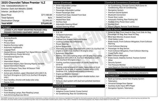 2025 Chevrolet Tahoe Premier