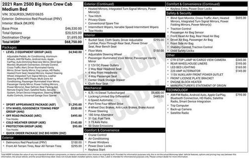 2021 RAM 2500 Big Horn Crew Cab 4x4 6'4' Box