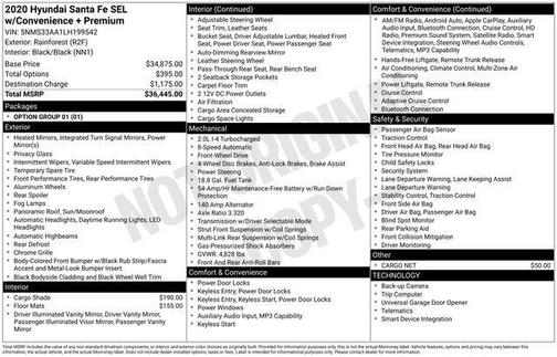 2020 Hyundai SANTA FE SEL 2.4