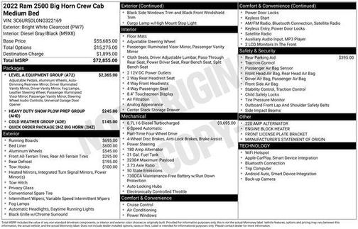 2022 RAM 2500 Big Horn Crew Cab 4x4 6'4' Box