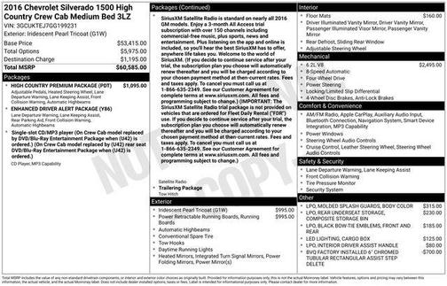 2016 Chevrolet Silverado 1500 High Country