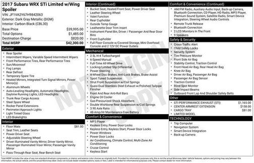 2017 Subaru WRX STI Limited