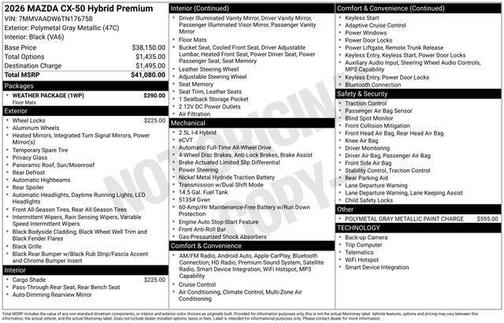 Polymetal Gray Metallic 2026 Mazda CX-50 Hybrid Premium