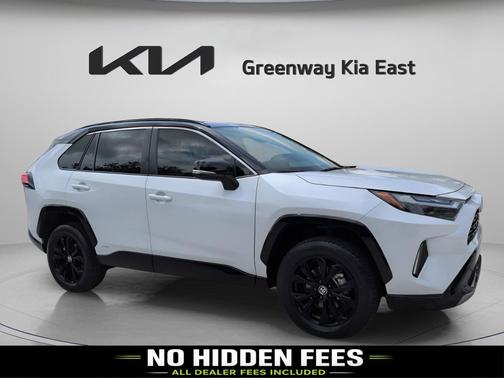 Wind Chill Pearl/Midnight Black Metallic 2025 Toyota RAV4 Hybrid SE