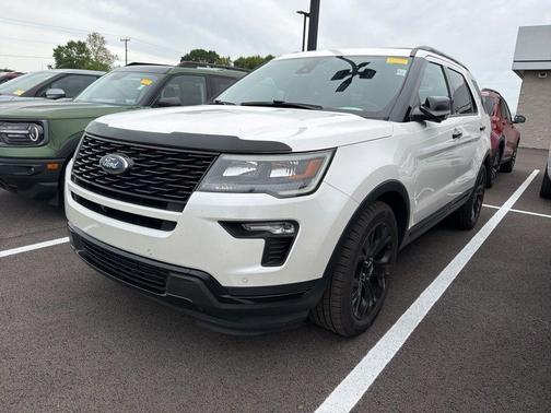 White Platinum Tri-Coat Metallic 2019 Ford Explorer sport