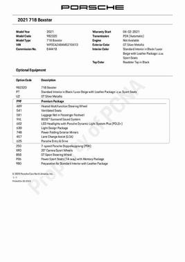 2021 Porsche 718 Boxster