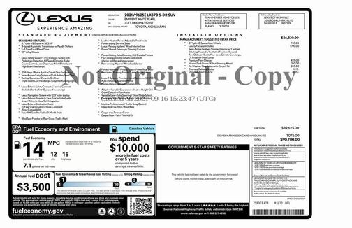 2021 Lexus LX 570 Two-Row