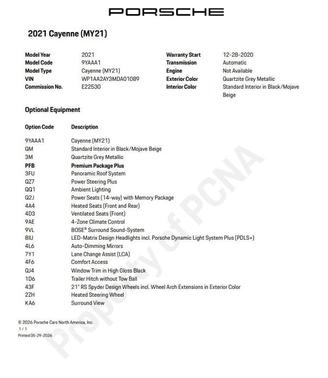 Quartzite Grey Metallic 2021 Porsche Cayenne
